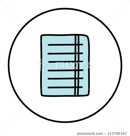Doodle Paper Piece icon hand drawn with thin line in minimalistic style and colored 123706167