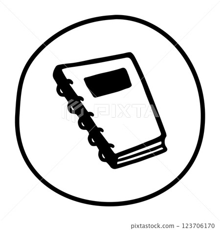 Doodle book or notebook icon hand drawn with black line Doodle book or notebook icon hand drawn with black line 123706170