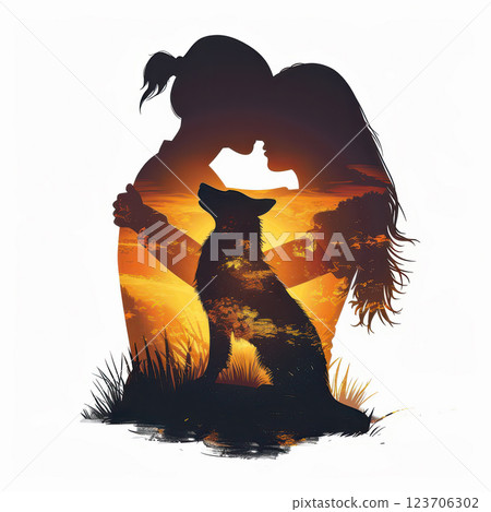 girl wraps her arms around her furry friend,puppy, kitten, pet.Brand image: use this image to convey warmth, friendliness, and trust. girl wraps her arms around her furry friend,puppy, kitten, pet.Brand image: use this image to convey warmth, friendliness, and trust. 123706302