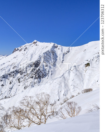 谷川岳：天神山脊的壯麗冬季山景（雪山登山） 123706312