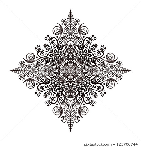 Freehand mandala. Beautiful mesenchyme tattoo template Freehand mandala. Beautiful mesenchyme tattoo template 123706744