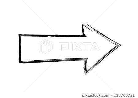 Handwritten brush style right arrow vector black 123706751