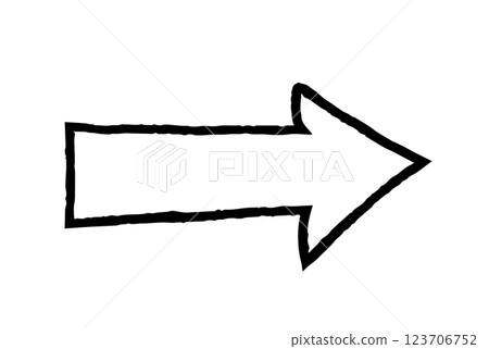 Handwritten right arrow vector black 123706752