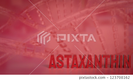 The Astaxanthin text for medical or Health concept 3d Rendering. 123708162