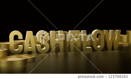 The Gold Cash flow and coins for Business concept 3d Rendering. The Gold Cash flow and coins for Business concept 3d Rendering. 123708163