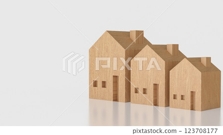 The Wood tree House  for property or real estate  concept 3d Rendering. 123708177