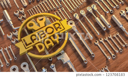 The Labor Day and tool for Holiday concept 3d Rendering. 123708183