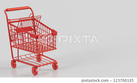 The Red Shopping cart for Business concept 3d Rendering. 123708185