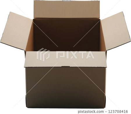 Open cardboard box 123708416