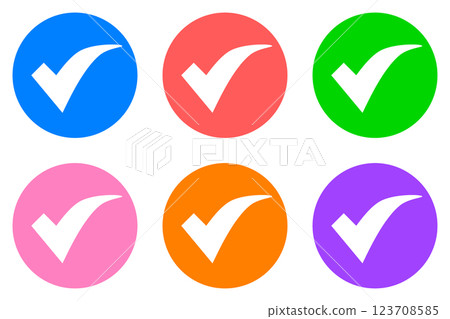 An illustration of a check mark used to confirm something in a survey 123708585