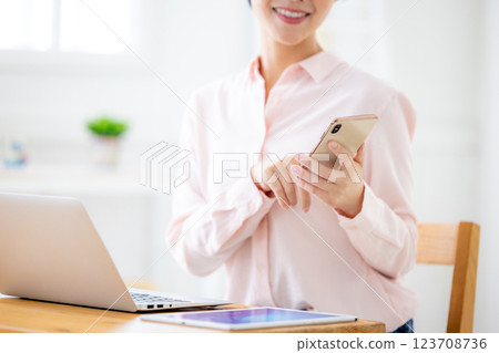 Female smartphone hand image 123708736