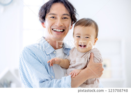 Family dad and baby Family dad and baby 123708748