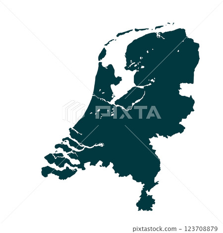 Map of Netherlands, sign silhouette. World Map Globe. Vector Illustration isolated on transparent background. Europe continent Map of Netherlands, sign silhouette. World Map Globe. Vector Illustration isolated on transparent background. Europe continent 123708879