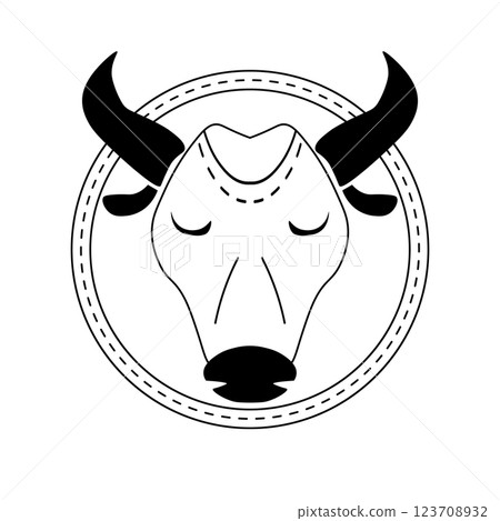 Zodiac horoscope. Taurus astrological icon symbol. Stylized star sign esoteric. Simple line vector illustration Zodiac horoscope. Taurus astrological icon symbol. Stylized star sign esoteric. Simple line vector illustration 123708932