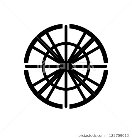 Target aim icon, archer sports game symbol. Game aiming sight dot pointer. Shoot sniper rifle focus cursor. Bullseye mark targeting. Isolated vector illustration 123709013