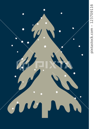 Advent calendar. Christmas print. Christmas Tree with decorations and illuminations. Doodle Design for hiliday card, poster Advent calendar. Christmas print. Christmas Tree with decorations and illuminations. Doodle Design for hiliday card, poster 123709116