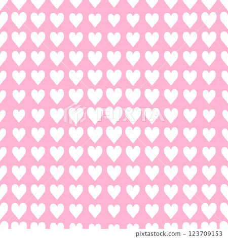 Seamless pattern with hearts. Template holiday vector illustration. Design for card, postcard, poster, print, banner. Cartoon hearts on color background 123709153