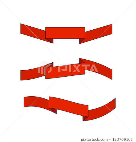 Set of red flat ribbons isolated on white background. Ribbon banner vector illustration. Watercolor lace Set of red flat ribbons isolated on white background. Ribbon banner vector illustration. Watercolor lace 123709165