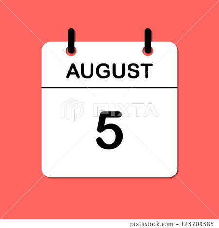 August 5. Daily Calendar icon for design. Simple design for business brochure, flyer, print media, advertisement. Easily editable August 5. Daily Calendar icon for design. Simple design for business brochure, flyer, print media, advertisement. Easily editable 123709385