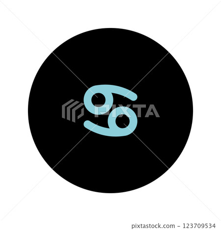 Zodiac horoscope. Cancer astrological icon symbol. Stylized star sign esoteric. Simple line vector illustration Zodiac horoscope. Cancer astrological icon symbol. Stylized star sign esoteric. Simple line vector illustration 123709534