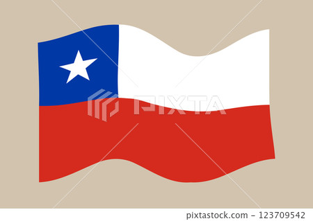 Flag of Chile. Chilean national symbol in official colors. Template icon. Abstract vector background 123709542