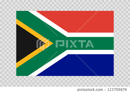 Flag of Republic of South Africa. RSA national symbol in official colors. Template icon. Abstract vector background 123709876