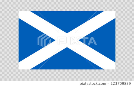 Flag of Scotland. Scottish national symbol in official colors. Template icon. Abstract vector background 123709889