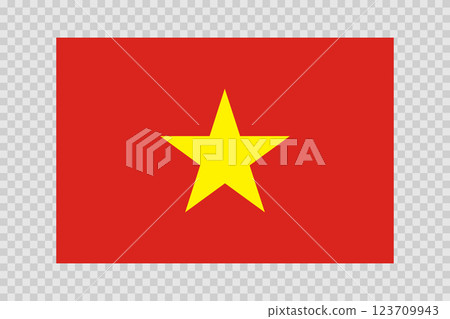 Flag of Vietnam. Vietnamese national symbol in official colors. Template icon. Abstract vector background 123709943