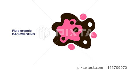 Fluid organic background. Frame isolated. Set of abstract liquid shapes, colorful elements, gradient waves with geometric lines, dynamical forms. Vector design for banner, flyer, business card 123709970