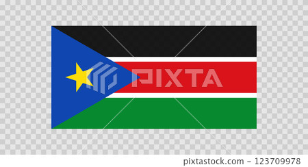 Flag of South Sudan. Sudanese national symbol in official colors. Template icon. Abstract vector background 123709978