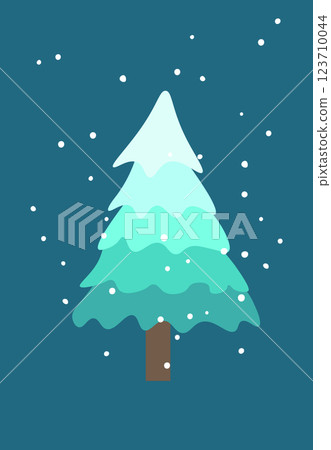 Advent calendar. Christmas print. Christmas Tree with decorations and illuminations. Doodle Design for hiliday card, poster 123710044