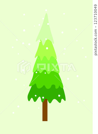 Advent calendar. Christmas print. Christmas Tree with decorations and illuminations. Doodle Design for hiliday card, poster 123710049