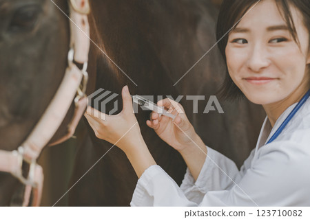 horse, injecting, injection 123710082