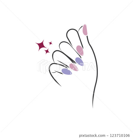 Hand with manicured nails icon Hand with manicured nails icon 123710106