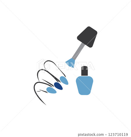 Hand with blue nail icon 123710119