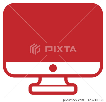 Desktop computer icon red 123710136