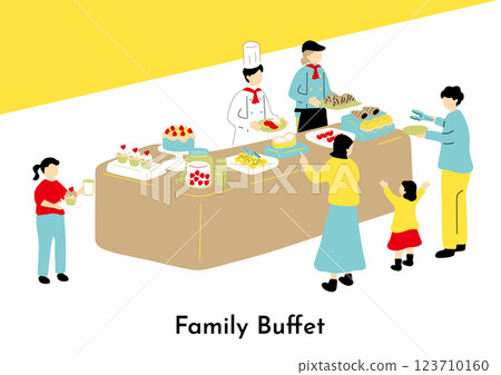 People enjoying a buffet 123710160