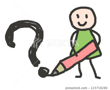 一個人寫問題或問號的插圖 123710280