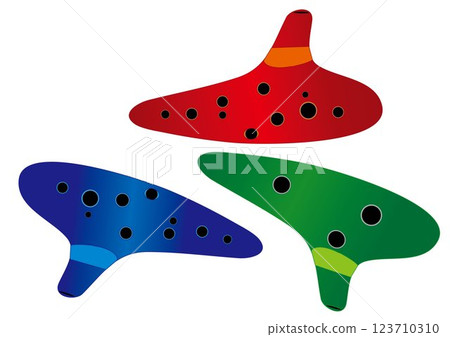 Colorful ocarina illustration 123710310