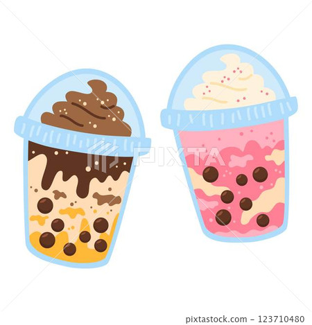 sweet and refreshing beverages made with flavored tea sweet and refreshing beverages made with flavored tea 123710480