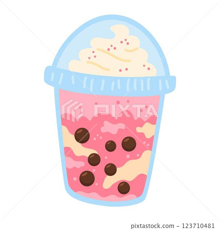 sweet Bubble milk tea illustration 123710481