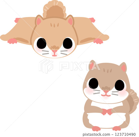 Deformed illustration of a flying squirrel 123710490