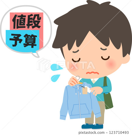 A man is disappointed that the product he picked up is too expensive A man is disappointed that the product he picked up is too expensive 123710493
