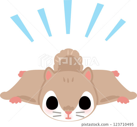 A deformed illustration of a flying squirrel 123710495