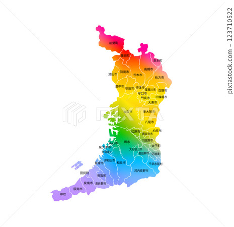 大阪府和直轄市的地圖 123710522