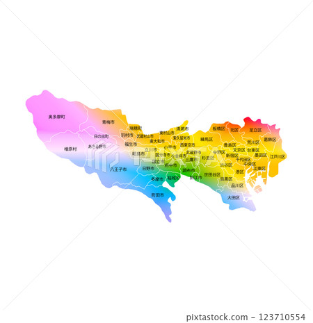東京都市區和城市地圖 東京都市區和城市地圖 123710554