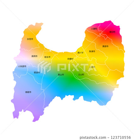 富山縣市鎮地圖 富山縣市鎮地圖 123710556