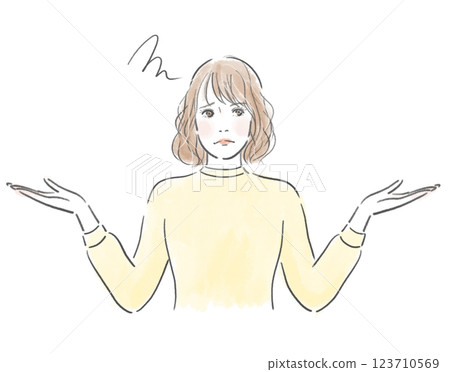 Illustration of a beautiful woman having trouble with perming her bob hair Illustration of a beautiful woman having trouble with perming her bob hair 123710569