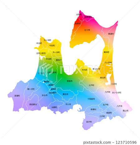 青森縣和市町村地圖 青森縣和市町村地圖 123710596