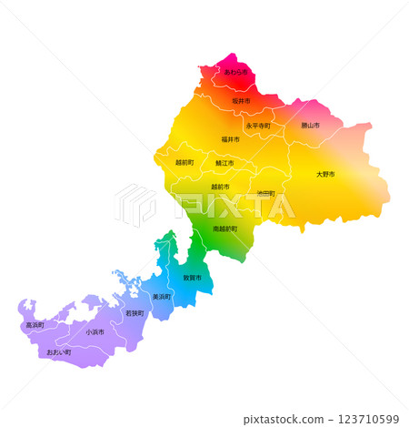 Fukui prefecture and municipality map 123710599